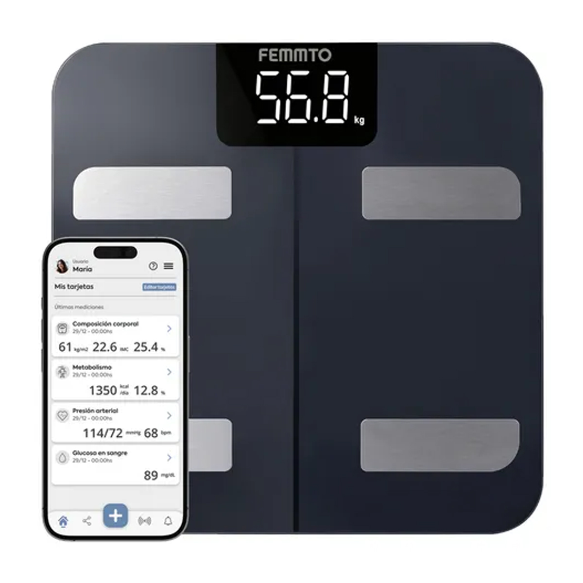 Báscula Digital Balanza Inteligente Femmto Bascula Digital Atma